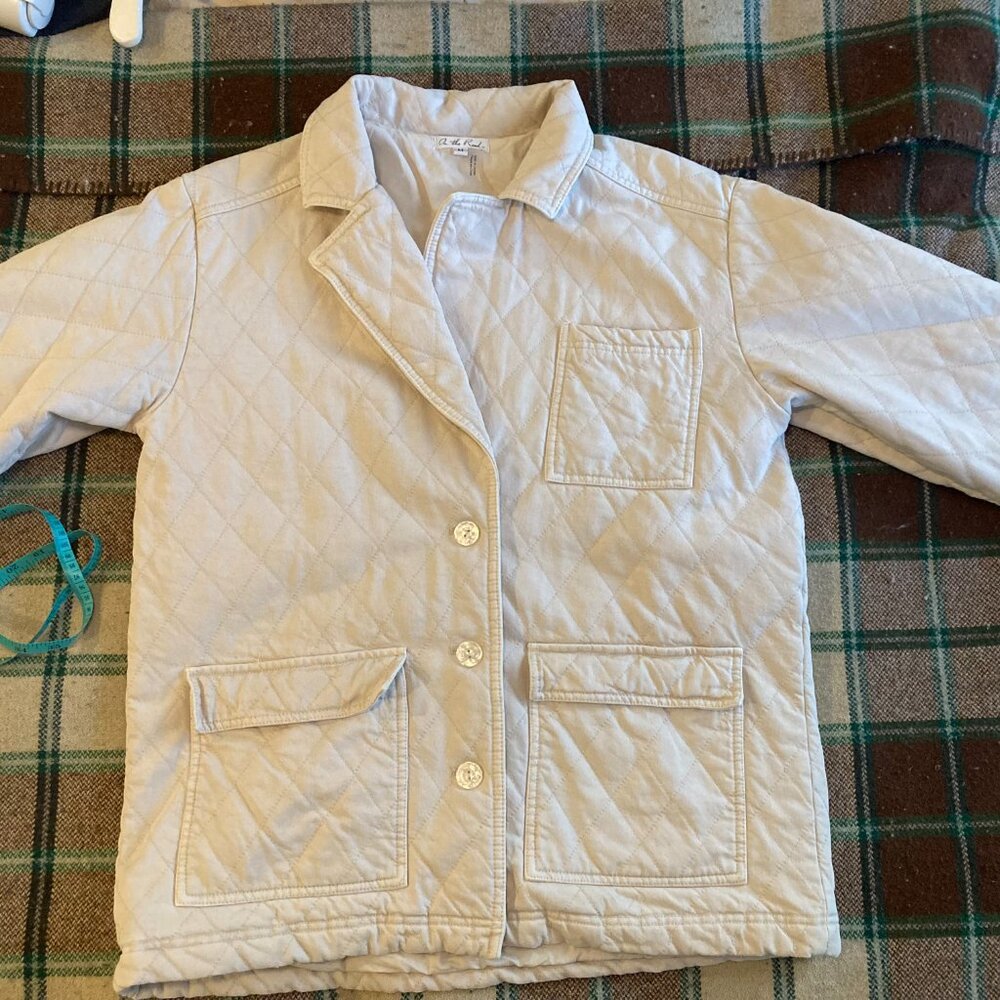 Anthropologie | Oversized Quilted Cream Jacket | Medium - Picture 2 of 14